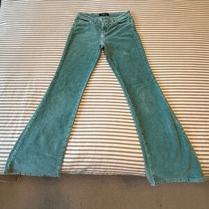 LEI Teal Flare Corduroy Pants